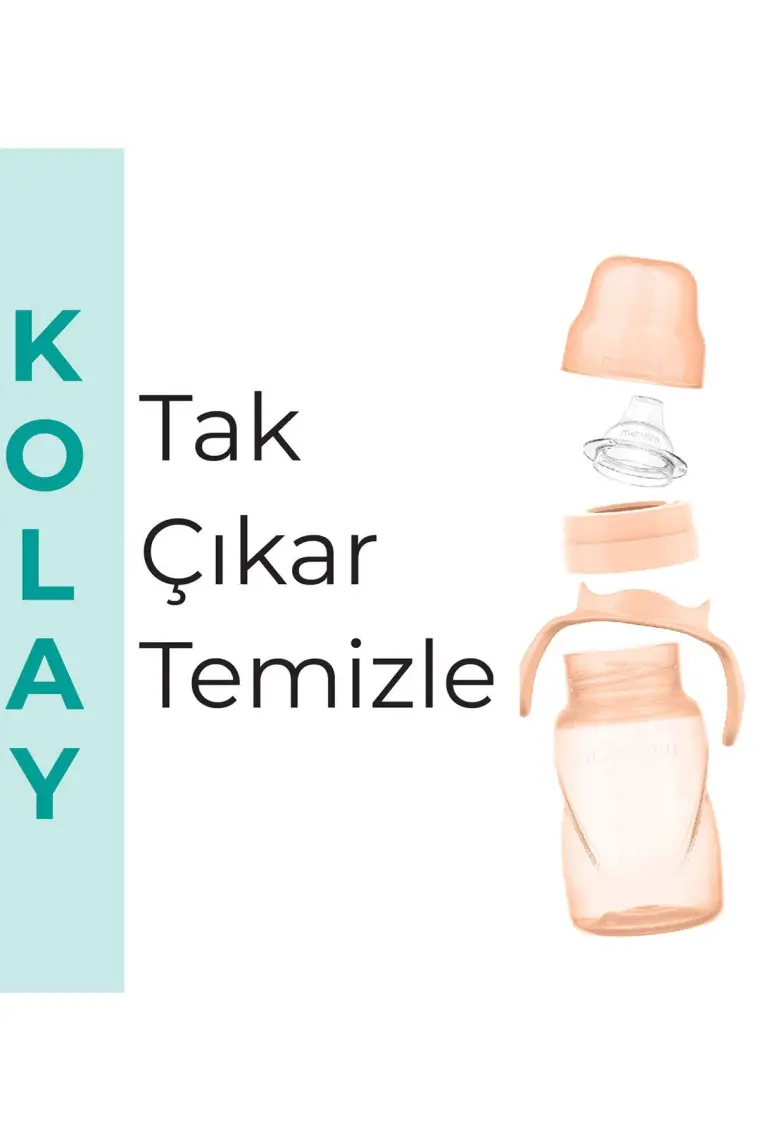 Mamajoo Damlatmaz Eğitici Kulplu Bardak, 270 ml, Powder Blush, 1 Adet
