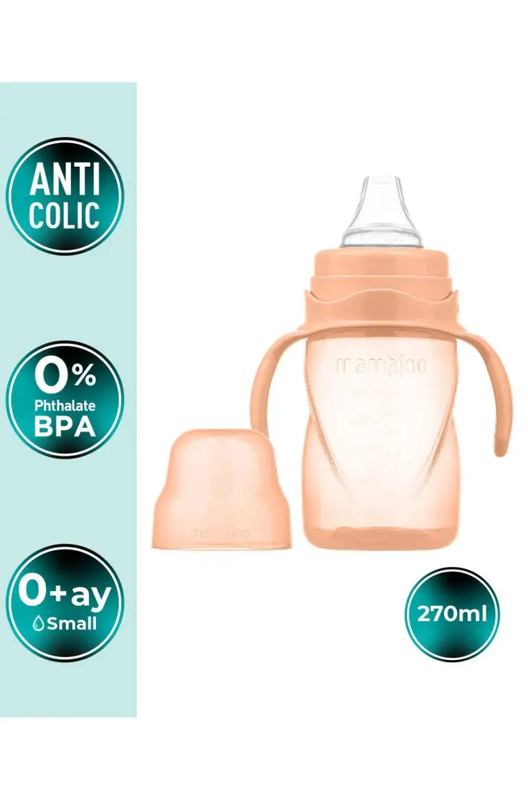 Mamajoo Damlatmaz Eğitici Kulplu Bardak, 270 ml, Powder Blush, 1 Adet