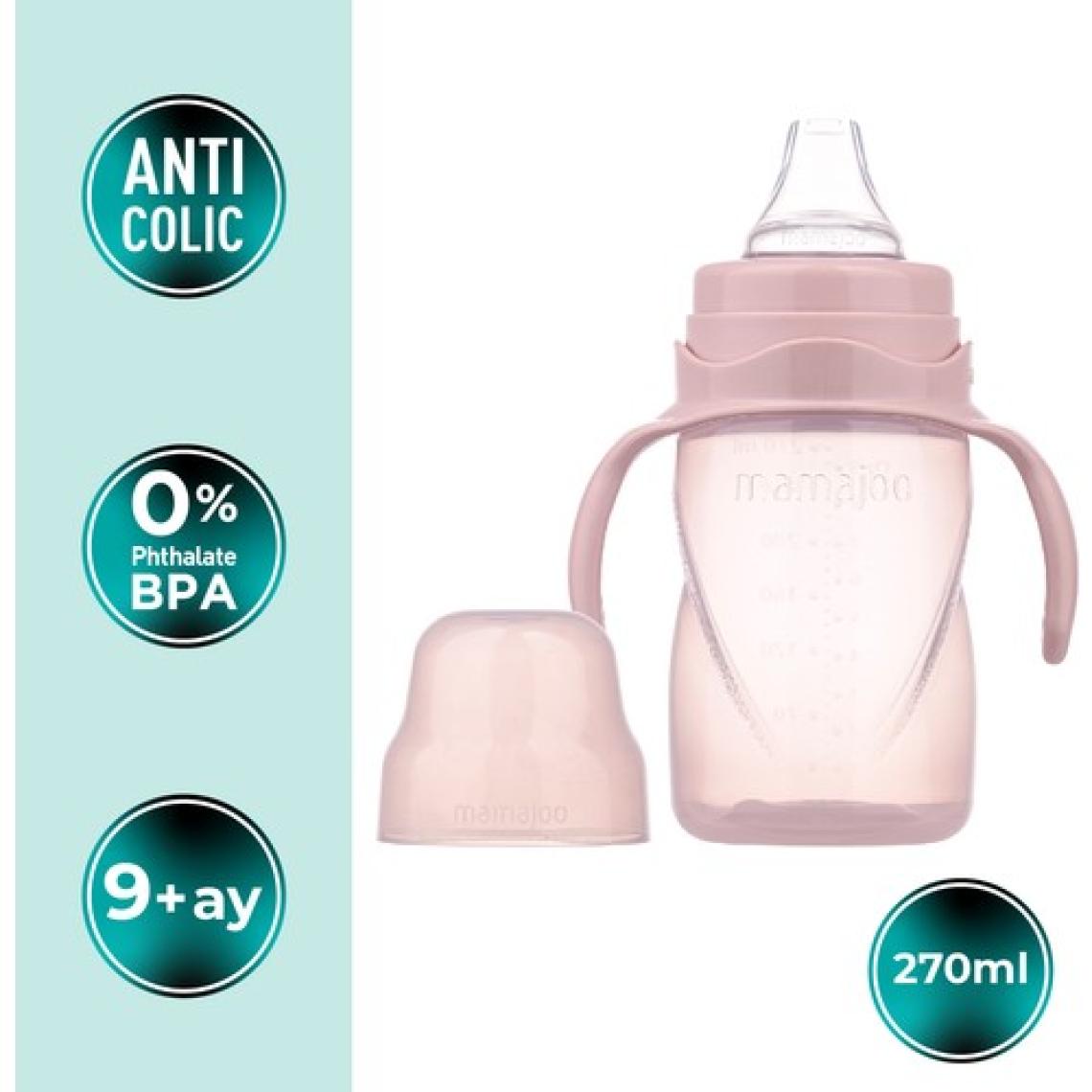 Mamajoo Damlatmaz Eğitici Kulplu Bardak, 270 ml, Powder Pink, 1 Adet
