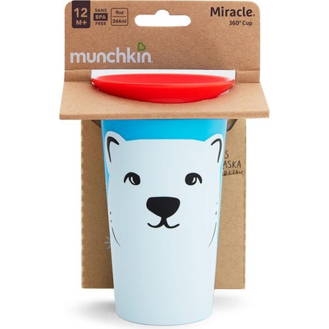 Munchkin Mucize  360° Wildlove Alıştırma Bardağı, 12AY+, 266ML, Ayı, 1 Paket