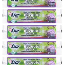 Büzgülü Büyük Boy Çöp Torbası 5 Paket Lavanta Kokulu 65x70 cm