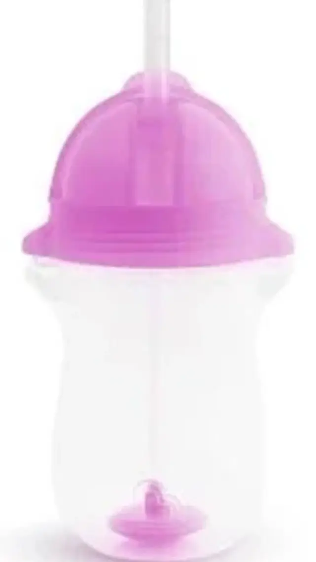 Munchkin Tıklama Kilitli Uçlu Pipetli  Alıştırma Bardağı, 12AY+, 296ML, Mor, 1 Adet