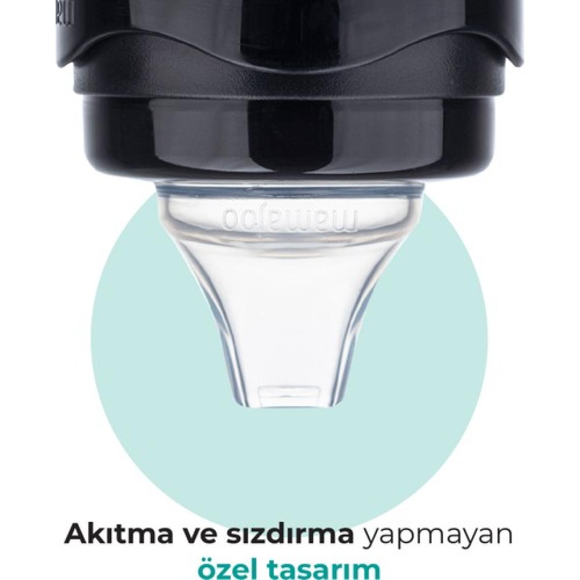 Mamajoo Damlatmaz Eğitici Kulplu Bardak, 270 ml, Siyah, 1 Adet