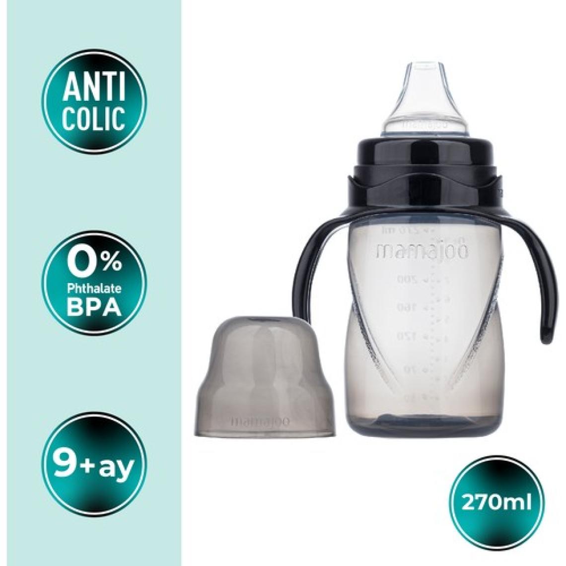 Mamajoo Damlatmaz Eğitici Kulplu Bardak, 270 ml, Siyah, 1 Adet