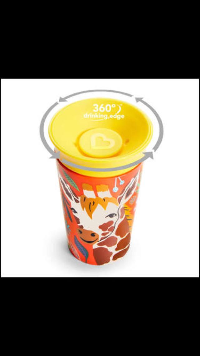 Munchkin Mucize  360° Wildlove Alıştırma Bardağı, 12AY+, 266ML, Zürafa, 1 Paket