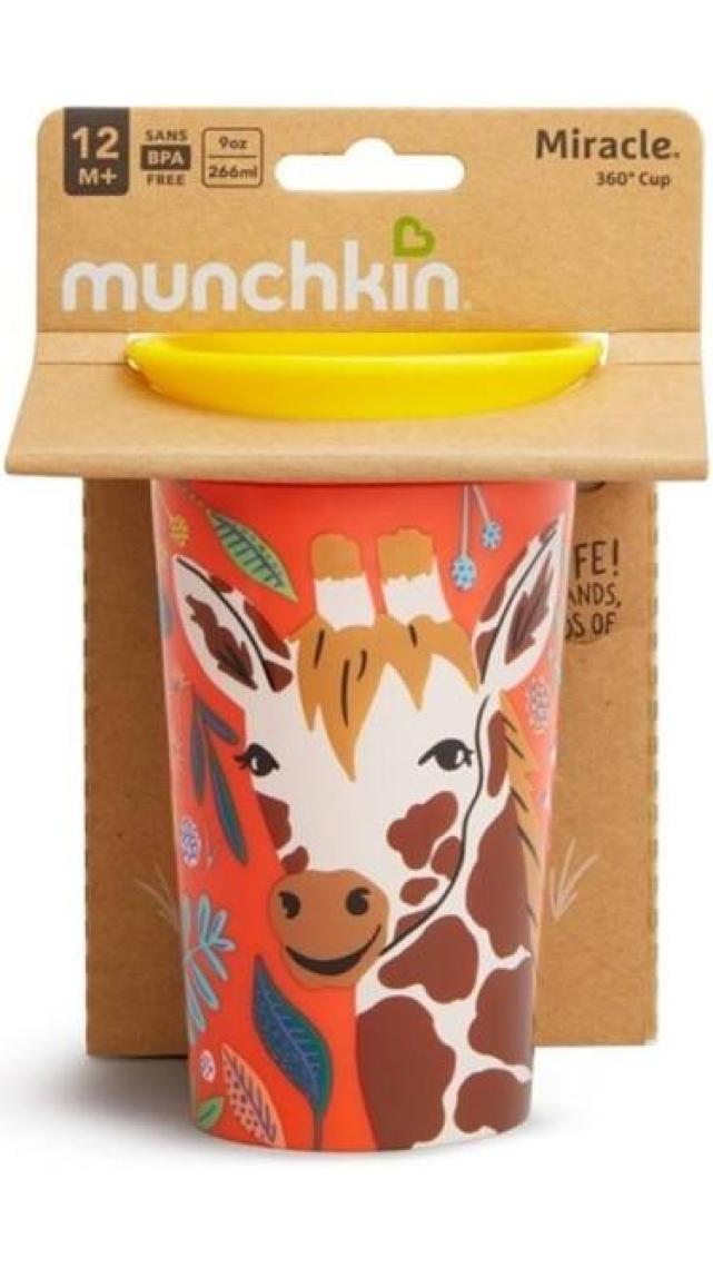 Munchkin Mucize  360° Wildlove Alıştırma Bardağı, 12AY+, 266ML, Zürafa, 1 Paket