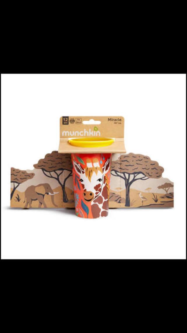 Munchkin Mucize  360° Wildlove Alıştırma Bardağı, 12AY+, 266ML, Zürafa, 1 Paket