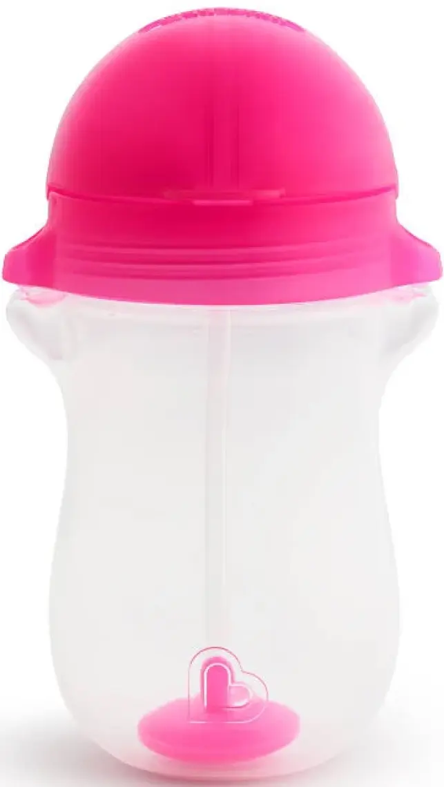 Munchkin Tıklama Kilitli Uçlu Pipetli Alıştırma Bardağı, 12AY+, 296ML, Pembe, 1 Adet