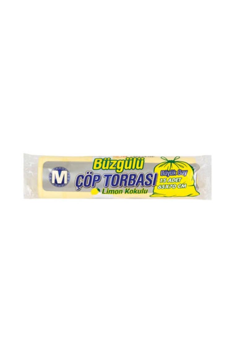Çöp Torbası Büzgülü Büyük Boy Limon Kokulu 15'li
