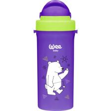 Wee Baby 300 ml Pipetli Alıştırma Bardağı - 6+ Ay Bebekler İçin Dayanıklı, Sızdırmaz ve Kolayca Temizlenebilir Mor