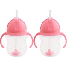 Munchkin Tıklama Kilitli Uçlu Pipetli Alıştırma Bardağı, 6AY+, 207ML, 2li Paket
