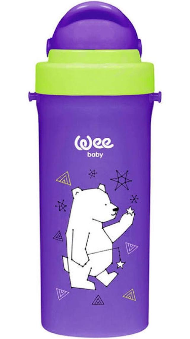 Wee Baby 300 ml Pipetli Alıştırma Bardağı - 6+ Ay Bebekler İçin Dayanıklı, Sızdırmaz ve Kolayca Temizlenebilir Mor