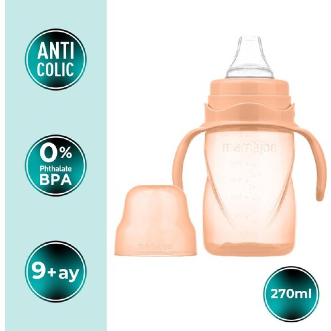 Mamajoo Damlatmaz Eğitici Kulplu Bardak, 270 ml, Powder Blush, 1 Adet