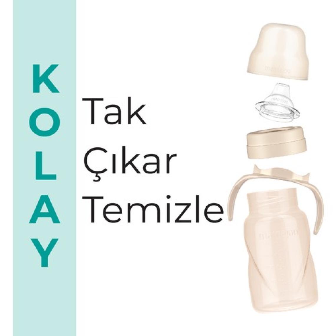 Mamajoo Damlatmaz Eğitici Kulplu Bardak, 270 ml, Pearl, 1 Adet