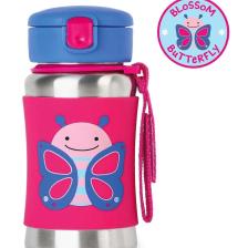 Skip Hop Zoo Kelebek Paslanmaz Pipetli Çelik Suluk