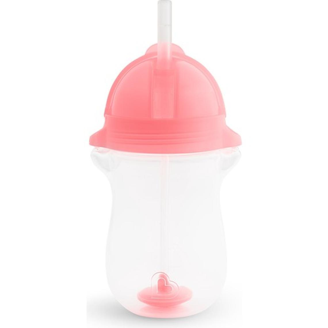 Munchkin Tıklama Kilitli Uçlu Pipetli Alıştırma Bardağı, 12AY+, 296ML, Pembe, 1 Adet