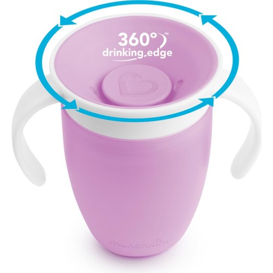 Munchkin Mucize  360° Alıştırma Bardağı, 6AY+, 207ML, Mor, 1 Adet