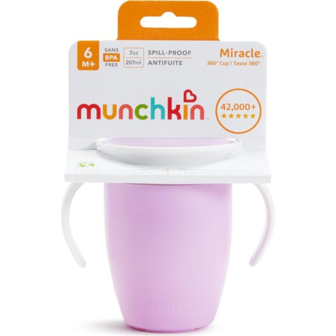 Munchkin Mucize  360° Alıştırma Bardağı, 6AY+, 207ML, Mor, 1 Adet