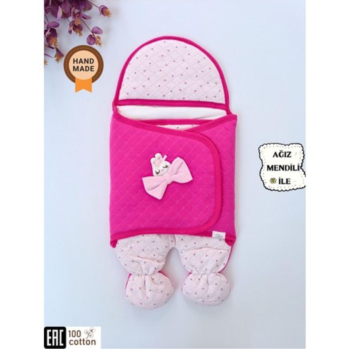 Tomuycuk Double Face Kız Bebek Ayaklı Kundak Pembe