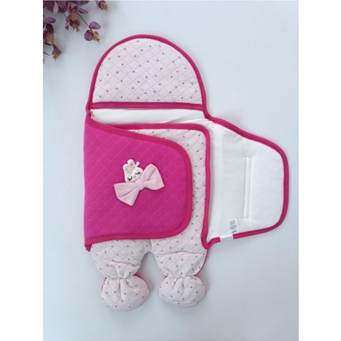 Tomuycuk Double Face Kız Bebek Ayaklı Kundak Pembe