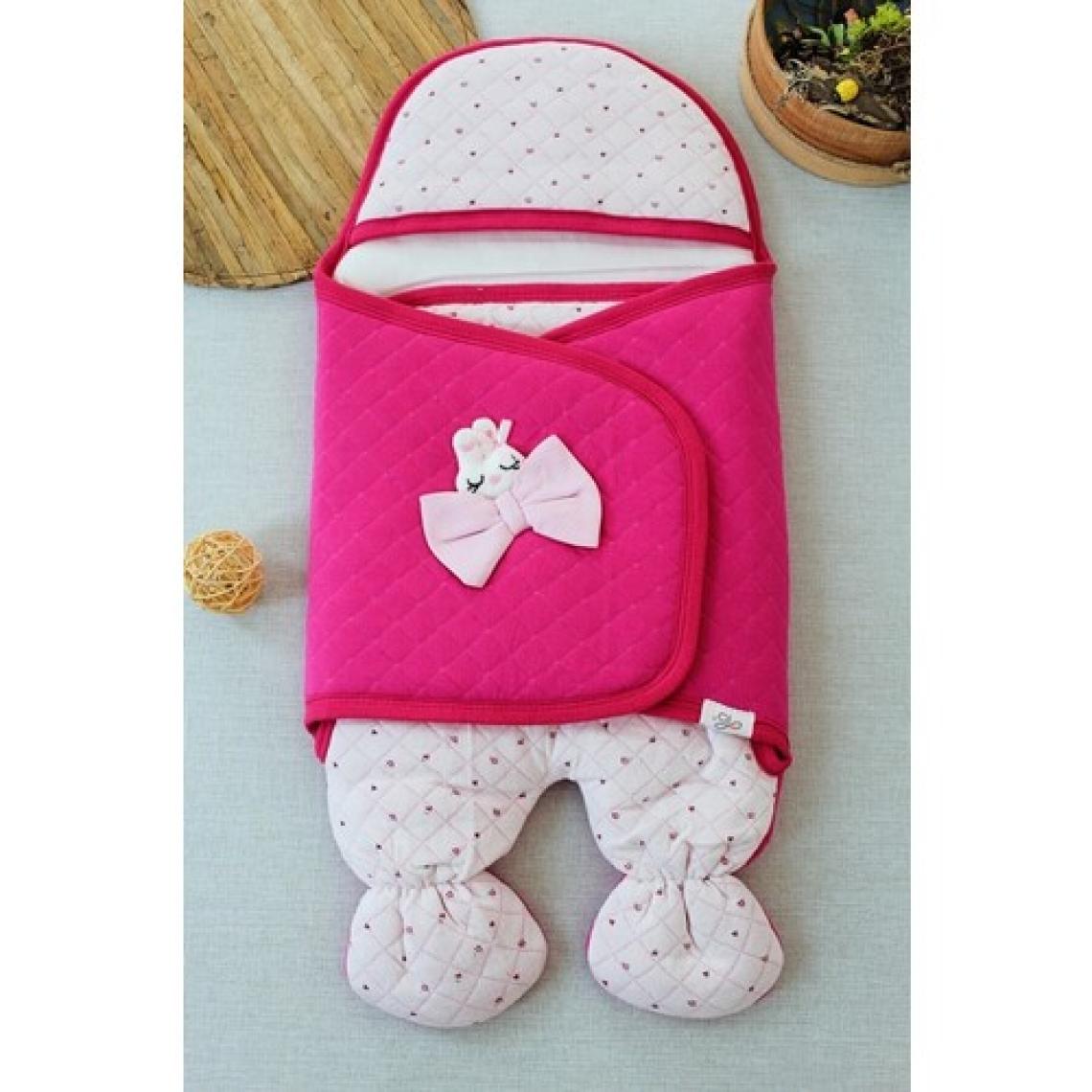 Tomuycuk Double Face Kız Bebek Ayaklı Kundak Pembe