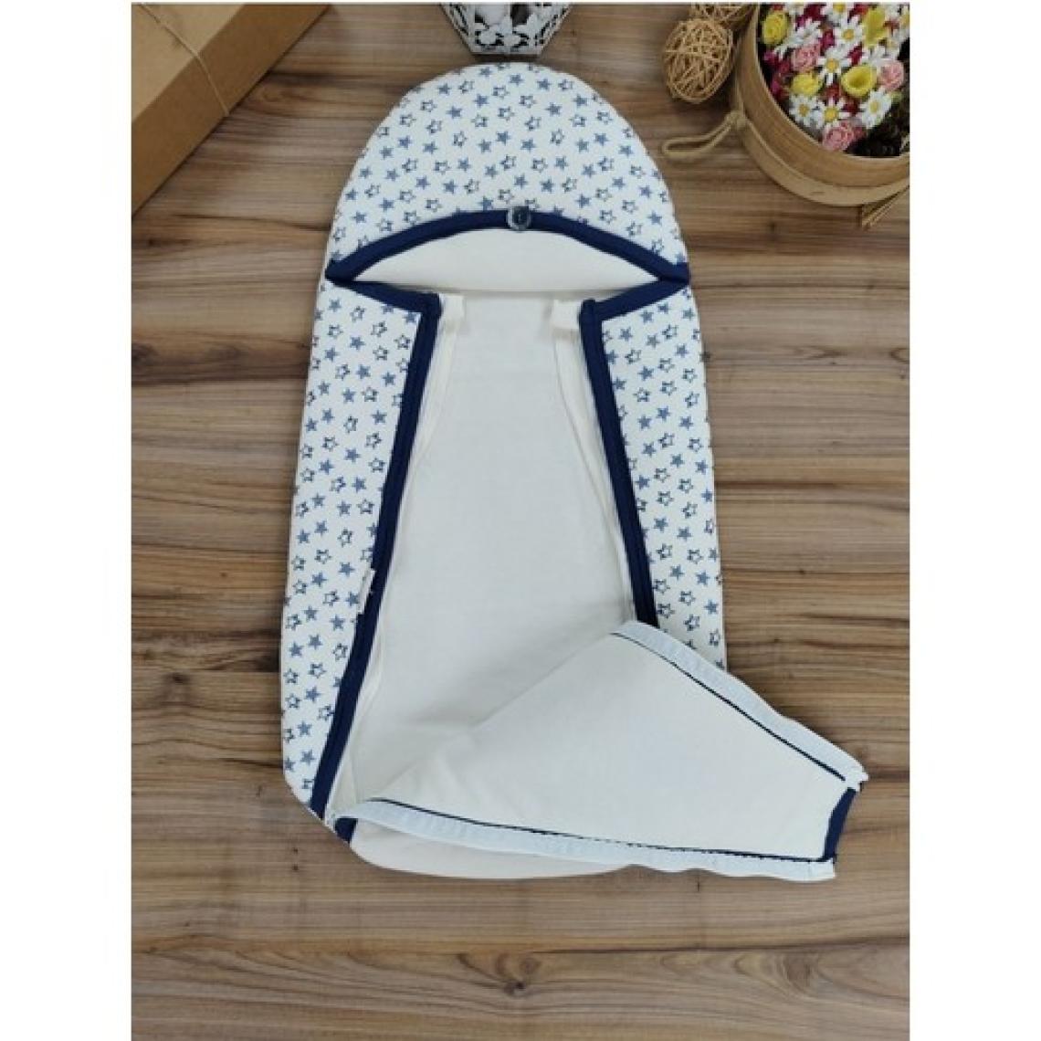 Tomuycuk Zürafalı Çift Fermuarlı Erkek Bebek Penye Kundak Lacivert