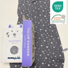 Mommyslab 0-4 Ay Yeni Sezon Desenli Çıtçıtlı Fermuarlı %100 Pamuk Tulum Kundak  Gri Yıldız - Tog1.0 Sleep Sack