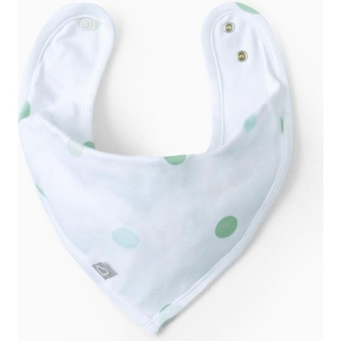 Boumini Bebek Sıvı Geçirmez Fular Bandana Önlük Yeşil Puantiyeler