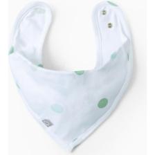 Boumini Bebek Sıvı Geçirmez Fular Bandana Önlük Yeşil Puantiyeler