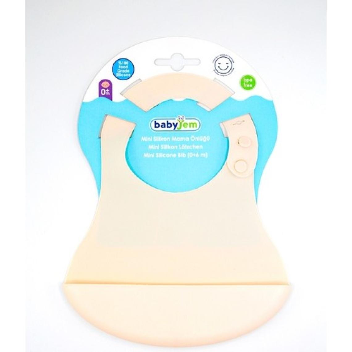Babyjem Mini Silikon Önlük Ekru