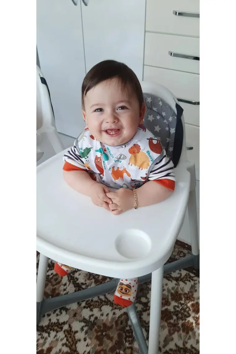 Yorni , 3-24ay, Zoo Sızdırmaz, Cepli ve Boyundan Cırtlı Bebek Mama Önlüğü, Önlük