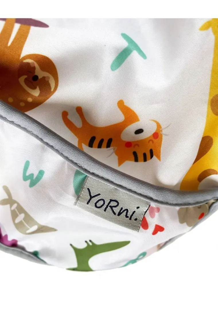Yorni , 3-24ay, Zoo Sızdırmaz, Cepli ve Boyundan Cırtlı Bebek Mama Önlüğü, Önlük