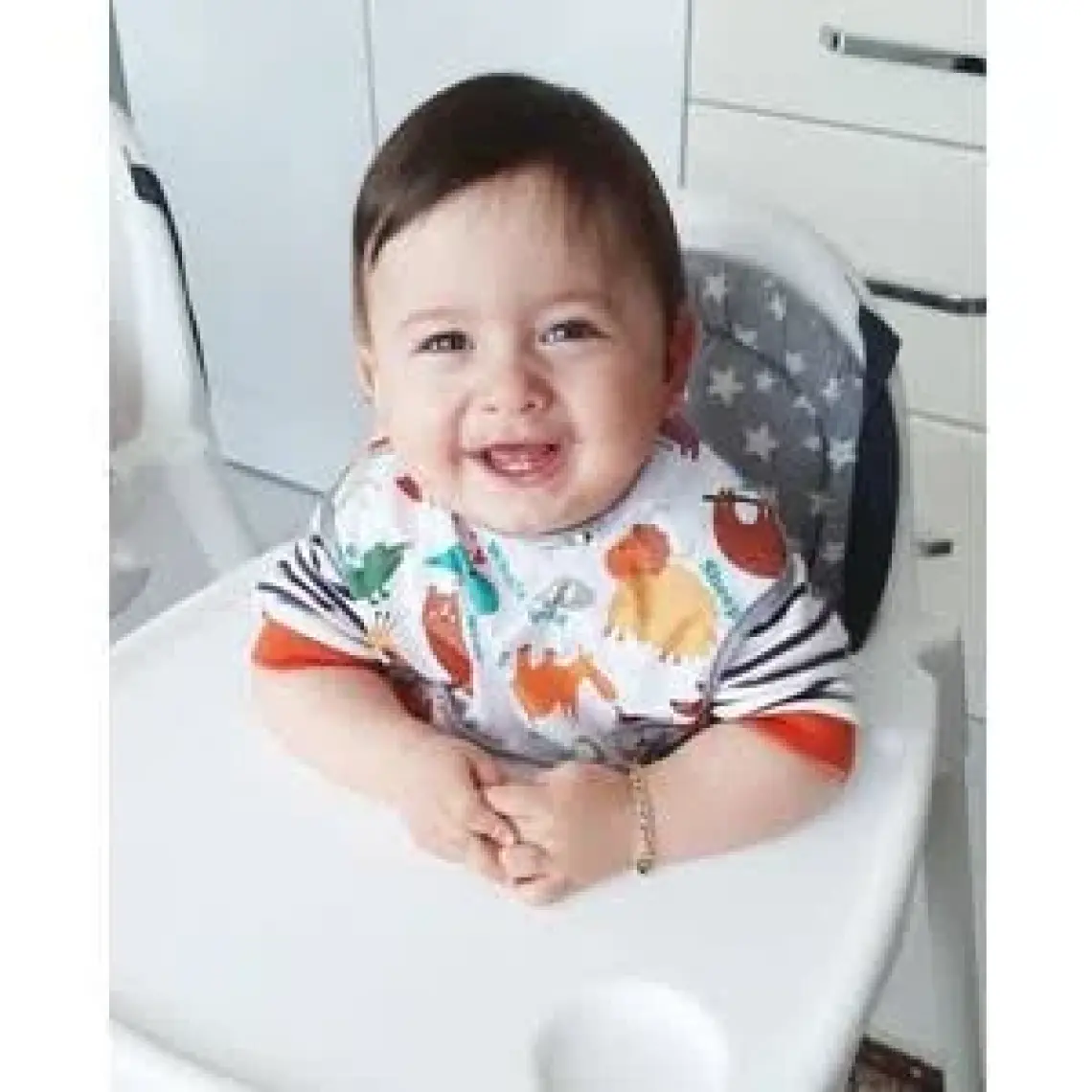 Yorni , 3-24ay, Zoo Sızdırmaz, Cepli ve Boyundan Cırtlı Bebek Mama Önlüğü, Önlük