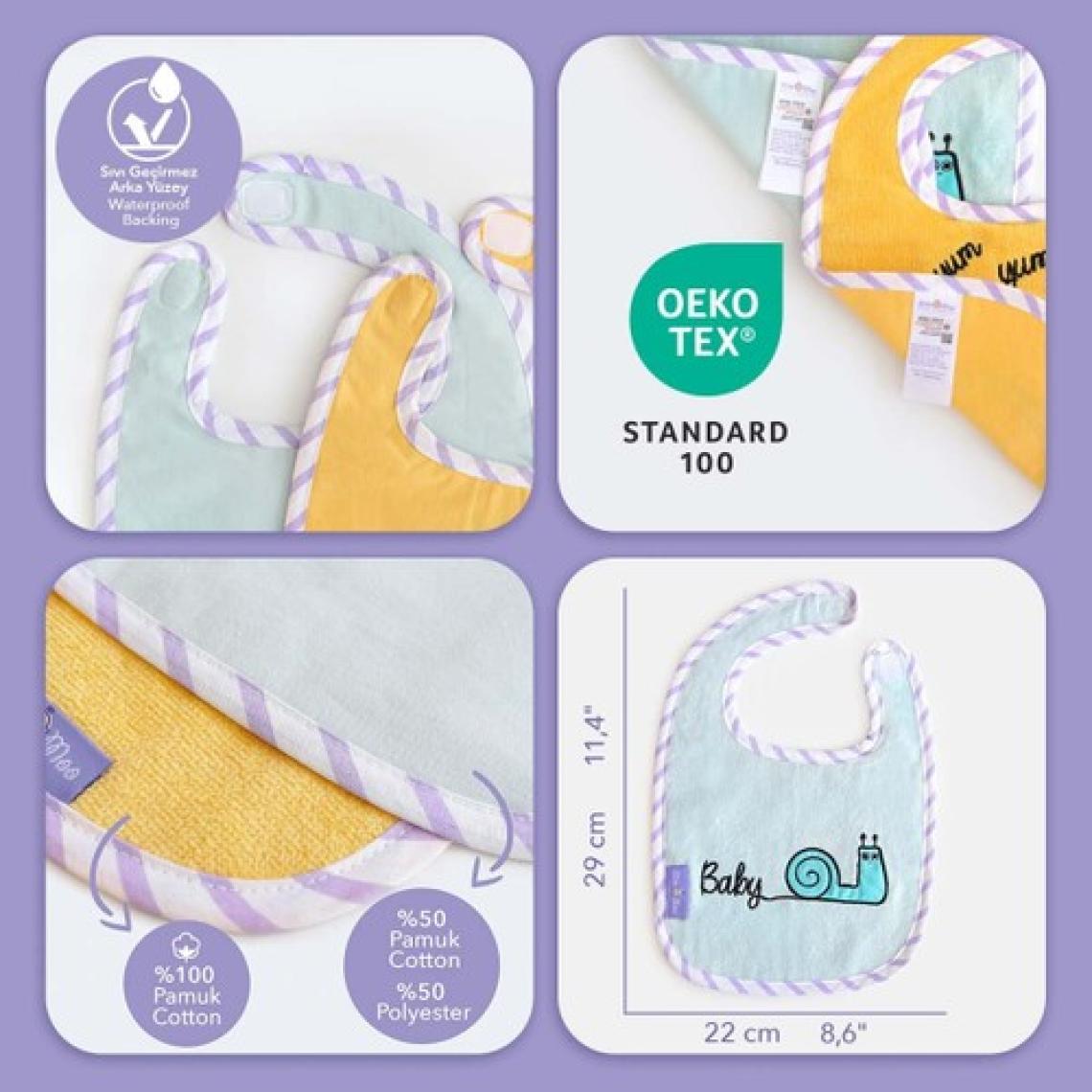 Milk&Moo Havlu Mama Önlüğü 2'li Set Tombiş Kedi ve Sangaloz
