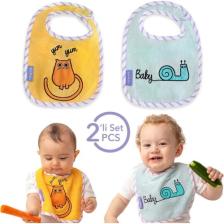 Milk&Moo Havlu Mama Önlüğü 2'li Set Tombiş Kedi ve Sangaloz