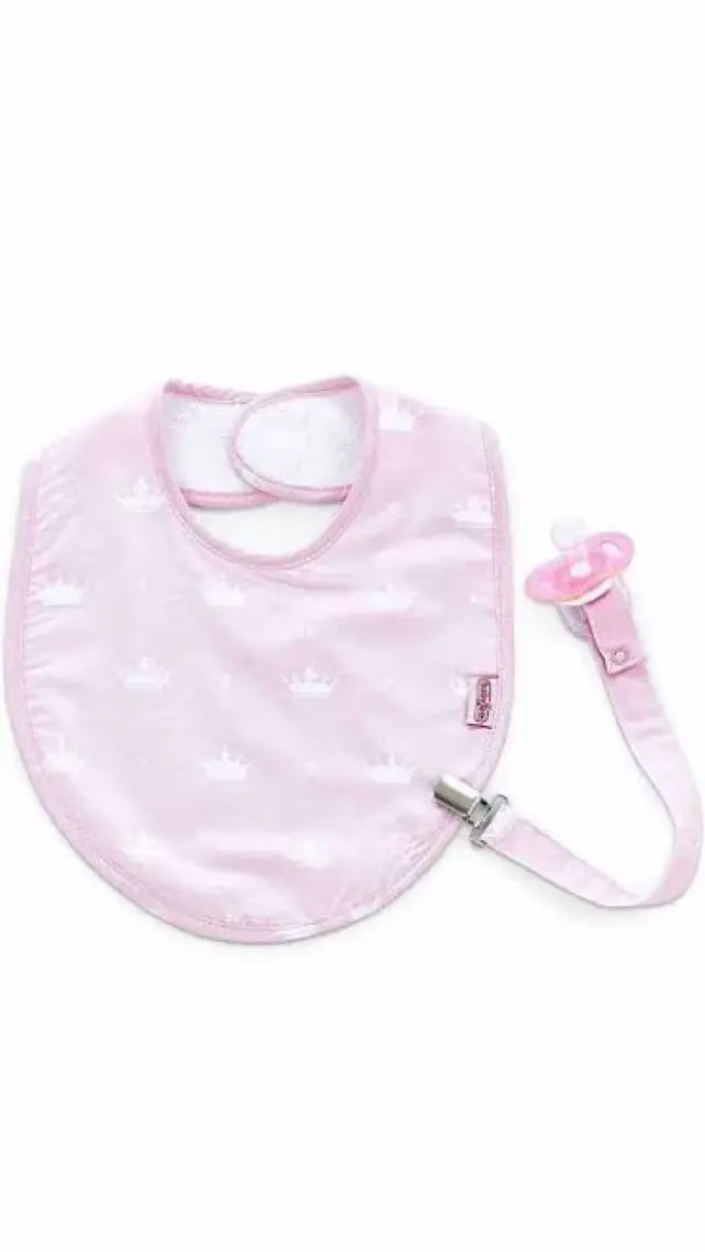Baby Jem Emzik Askılı Mama Önlüğü Pembe Taç