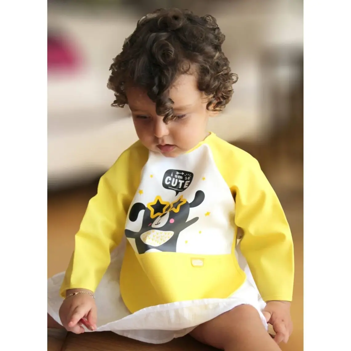 Babyjem Poli Muşamba Kollu Önlük Sarı