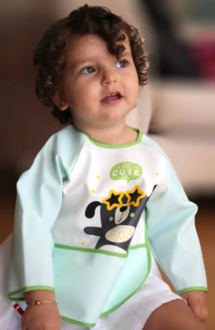 Babyjem Poli Muşamba Kollu Önlük Sarı