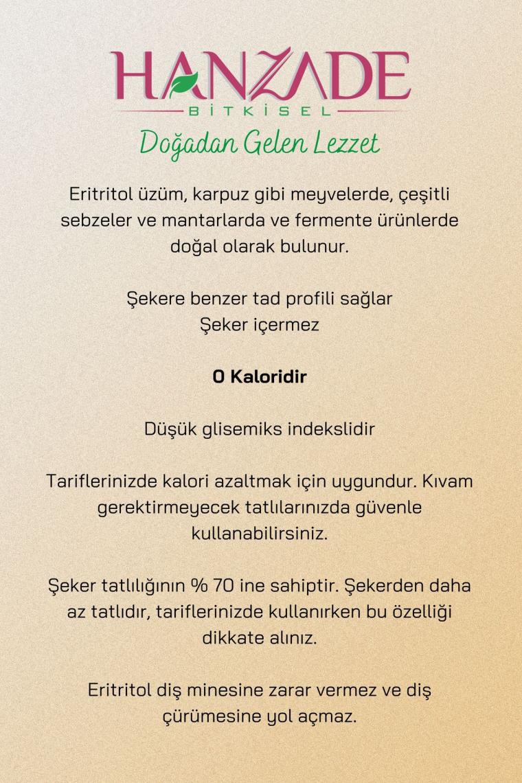 Eritritol Pudra Form Doğal Toz Tatlandırıcı 250 Gr Sıfır Kalori Keto Diyet Erythritol Powder