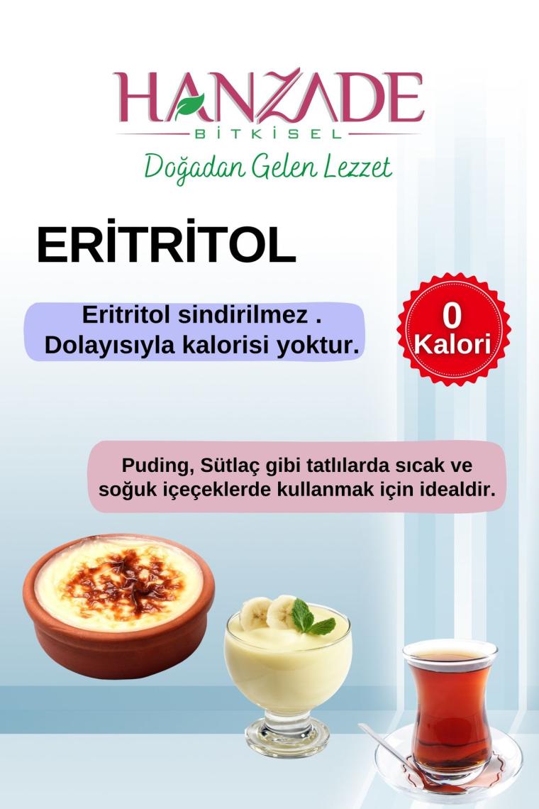 Eritritol Pudra Form Doğal Toz Tatlandırıcı 250 Gr Sıfır Kalori Keto Diyet Erythritol Powder