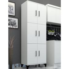 Buzkan Mobilya % 100 Mdf Lam -Frenli-Çok Amaçlı Kiler Balkon Banyo 6 Kapaklı  Dolap 71 x 194 cm