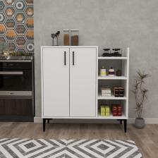 Arnetti Leskar 2 Kapaklı 6 Raflı Çok Amaçlı Mutfak Dolabı, Beyaz - Leskar