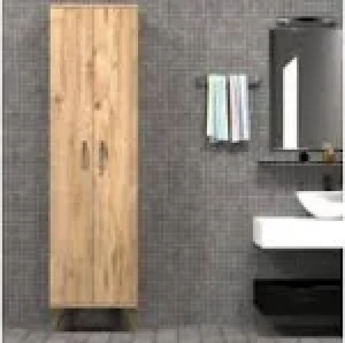 Tanmob 2 Kapılı 49CM Çok Amaçlı Dolap Çam - BDL0102