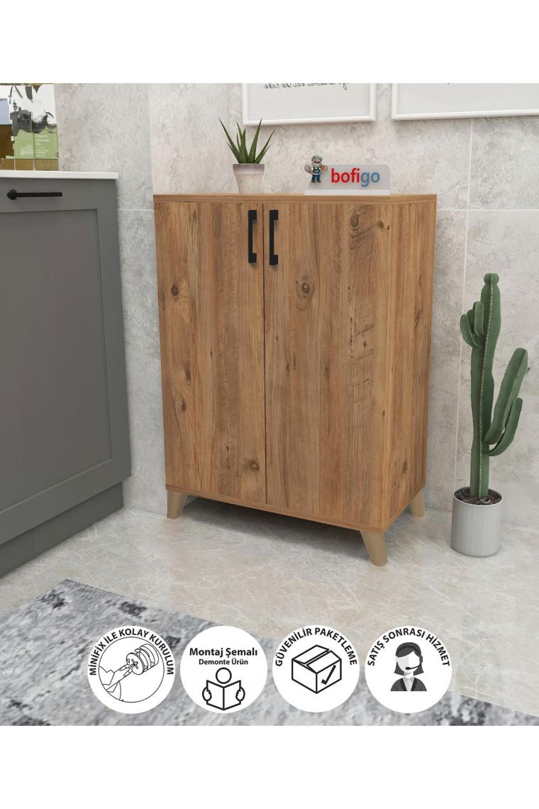 4 Raflı Çok Amaçlı Dolap Çok Amaçlı Mutfak Dolabı Banyo Dolabı Ceren Çam