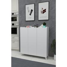 Bofigo 3 Kapaklı Çok Amaçlı Dolap Çok Amaçlı Mutfak Dolabı Banyo Dolabı Ayakkabılık Kumsal Beyaz
