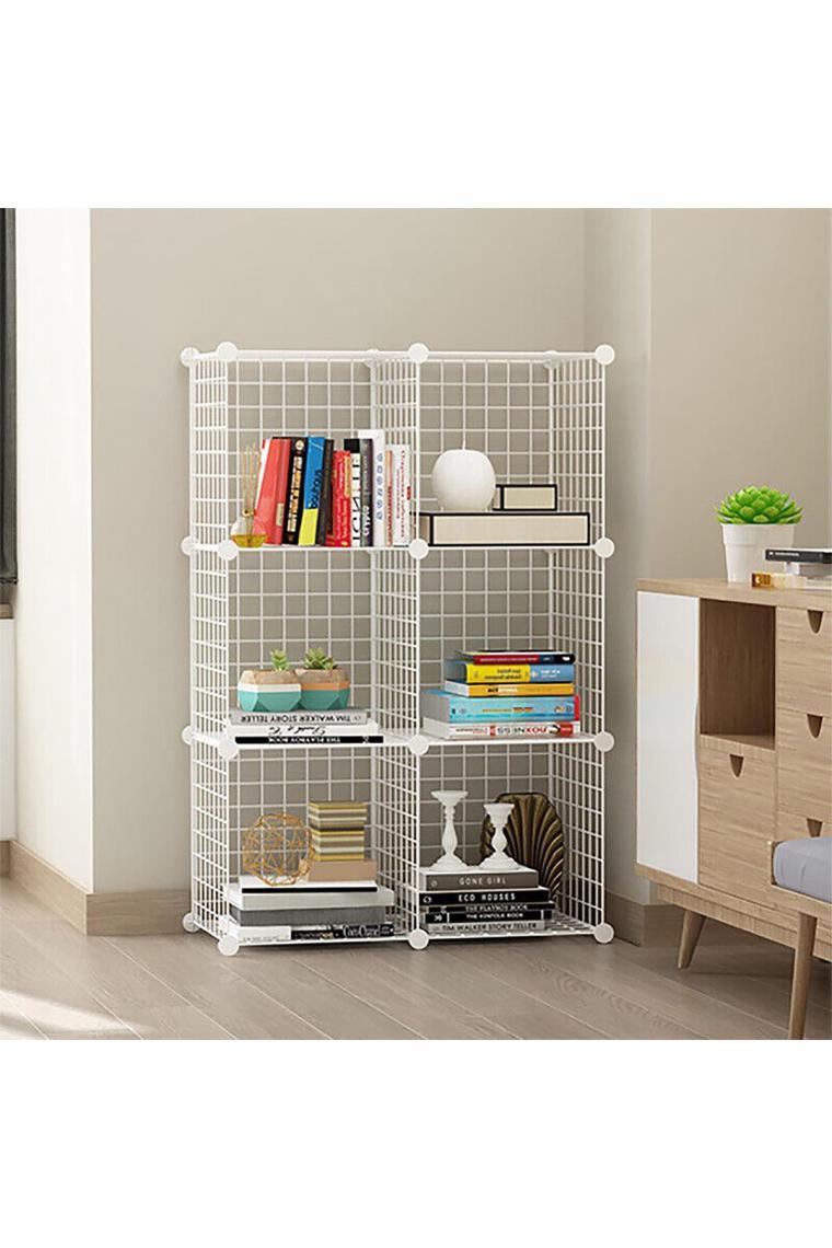 Decorelax 6 Bölmeli Tel Küp Çok Amaçlı Organizer Raf Beyaz 33CM Mutfak, Oyuncak, Kiler, Depolama Rafı