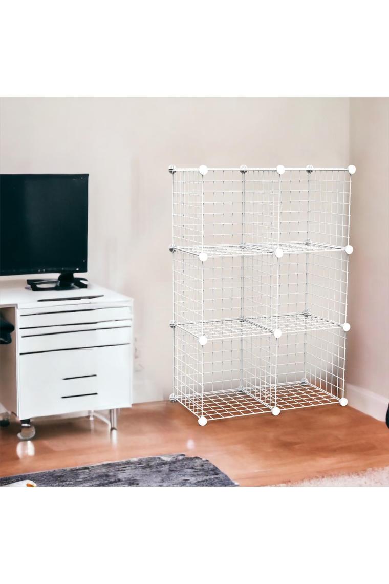 Decorelax 6 Bölmeli Tel Küp Çok Amaçlı Organizer Raf Beyaz 33CM Mutfak, Oyuncak, Kiler, Depolama Rafı