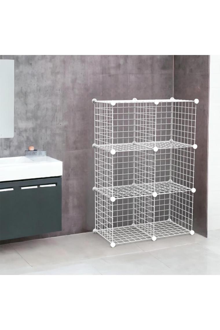 Decorelax 6 Bölmeli Tel Küp Çok Amaçlı Organizer Raf Beyaz 33CM Mutfak, Oyuncak, Kiler, Depolama Rafı