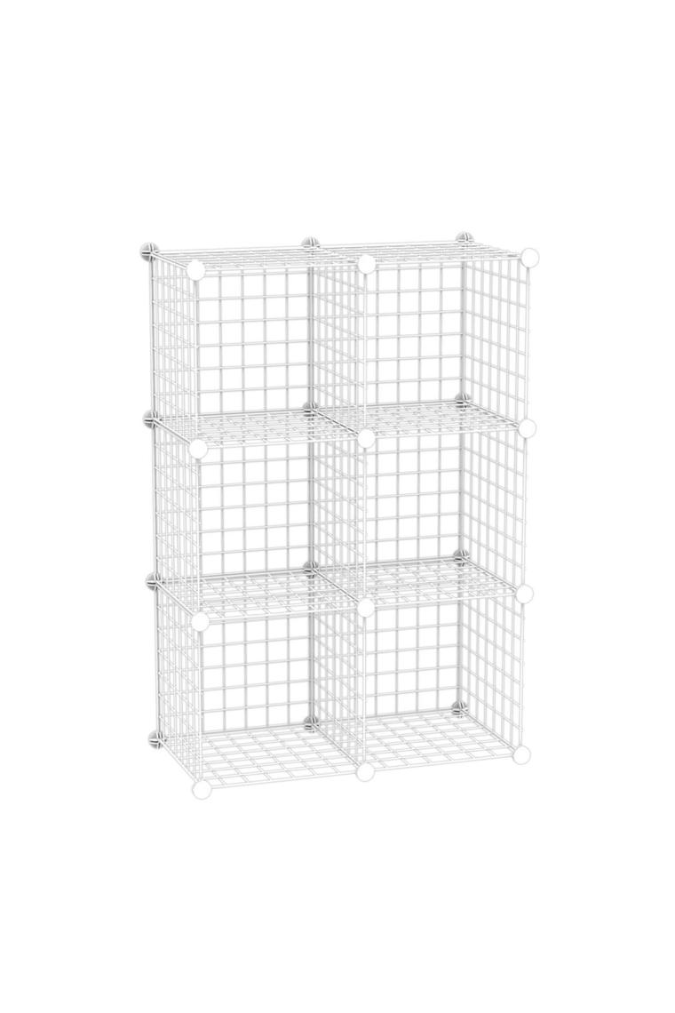 Decorelax 6 Bölmeli Tel Küp Çok Amaçlı Organizer Raf Beyaz 33CM Mutfak, Oyuncak, Kiler, Depolama Rafı