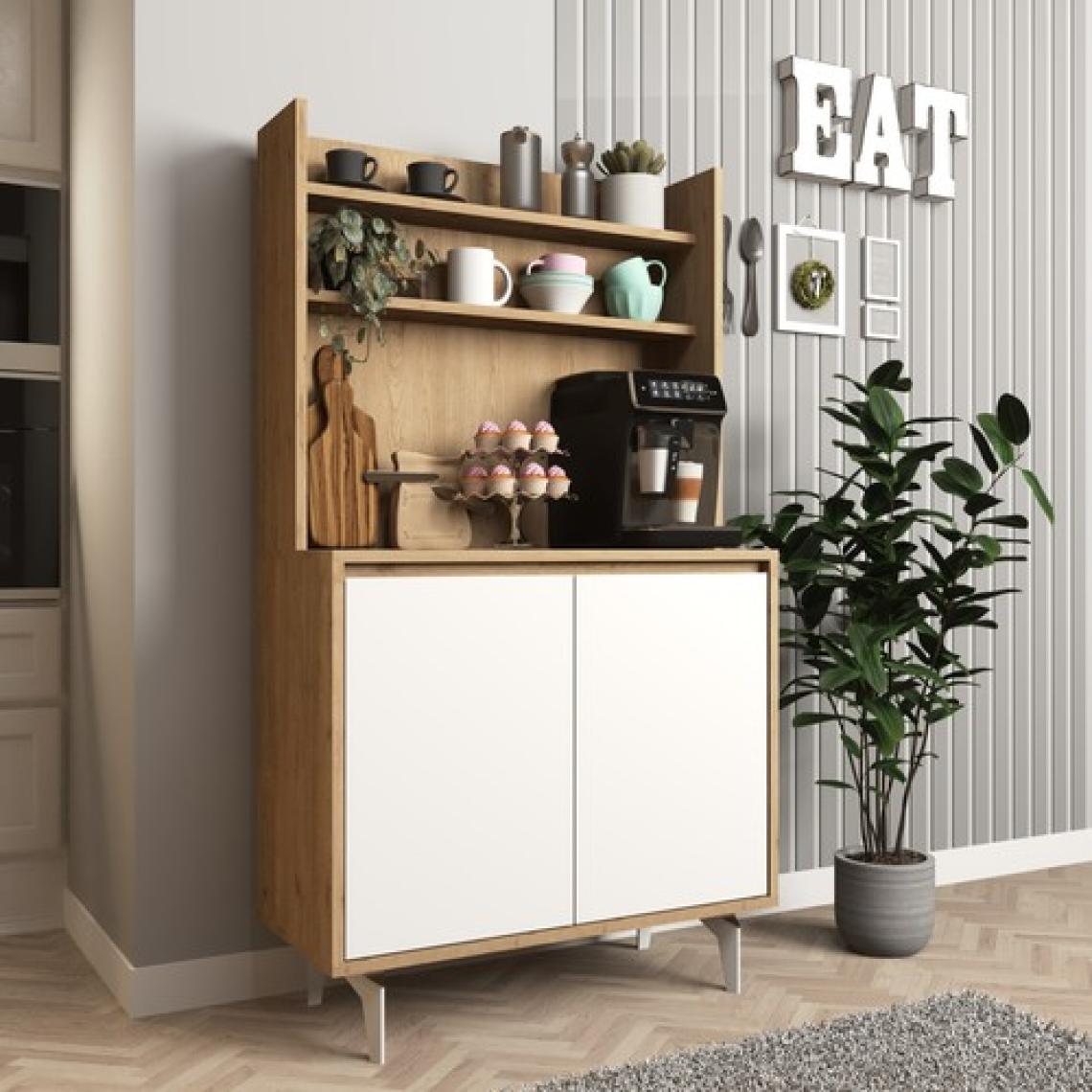 Cool Home Salt Kahve Köşesi , Raflı Çok Amaçlı Dolap Sepet - Beyaz